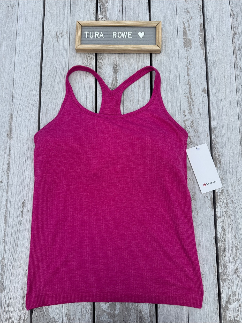 Lululemon Ebb to Street Tank Top Pink Flare Size 14 NWT